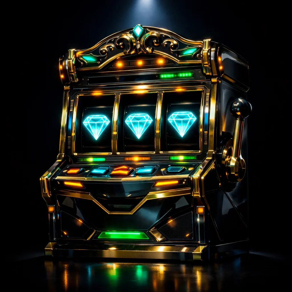 Rij premium gokkasten met neonverlichting in een casinohal